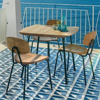 Ethimo Agave Natural Teak Black Kolsuz Sandalye