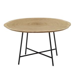 Alburni Alçak Sehpa-Tabla Oak veneer-Ayak Black lacquered steel