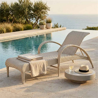 Alfresco Amazon White Şezlong