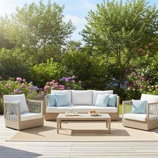 Alfresco Dominic Carrie Rustic Teak Seating Set