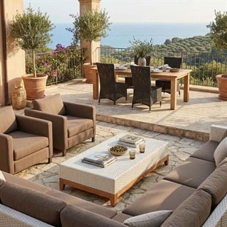 Alfresco Eden New White Dikdörtgen Orta Sehpa