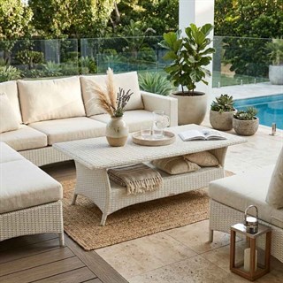 Alfresco Hamilton Rectangular White Coffee Table