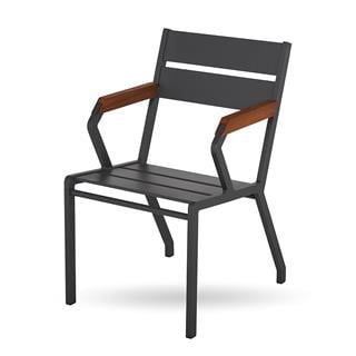 Trica Alüminyum Ahşap Anthracite Bahçe Sandalyesi