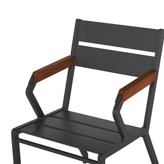 Trica Alüminyum Ahşap Anthracite Bahçe Sandalyesi