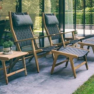 Luc Puf-Natural Teak-Charcoal Weaving