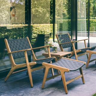 Luc Puf-Natural Teak-Charcoal Weaving