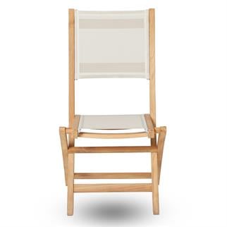 Kayu Teak Arona Batyline Katlanır Beige Kolsuz Sandalye