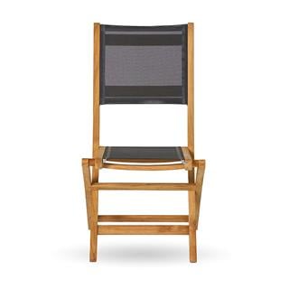 Kayu Teak Arona Batyline Black Katlanır Bahçe Sandalyesi