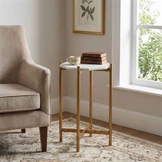 Bassett Mirror Mixson Altıgen Gold Yan Sehpa