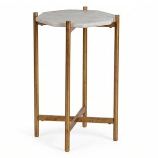 Bassett Mirror Mixson Altıgen Gold Yan Sehpa