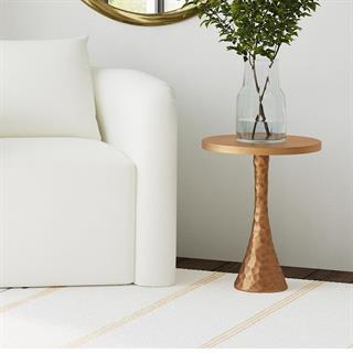 Bassett Mirror Nero Yuvarlak Yan Sehpa