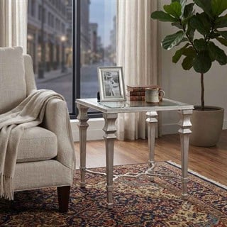 Bassett Mirror Sylvia Silver Kare Yan Sehpa