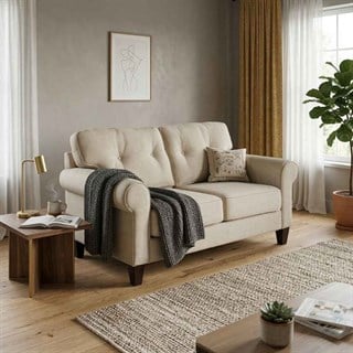 Bauhaus Linen Brahmin Snow İkili Kanepe