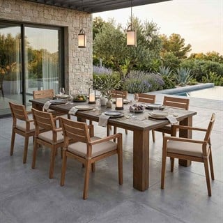 Bellagio Columbo Pickled Teak Yemek Masası