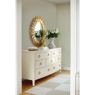 Salon Oval Ayna -Antik Altın Varaklı