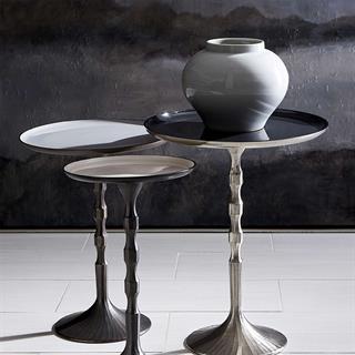 Bonfield Side Table-Alu Nickel-Top Black Enamel