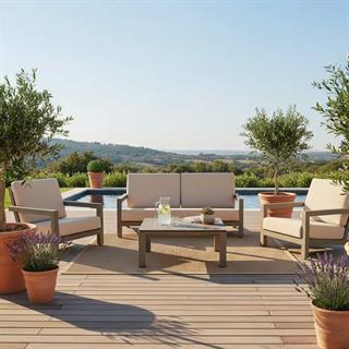 Trica Block Champagne Garden Lounge Set