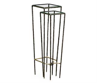 Jonathan Charles Bronze Hammered Nesting Pedestals