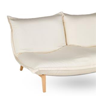 Calin İkili Kanepe-Gevşek Kılıflı-Sabit Sırt-Ayak Ahşap - Kumaş Michigan/Ivoire