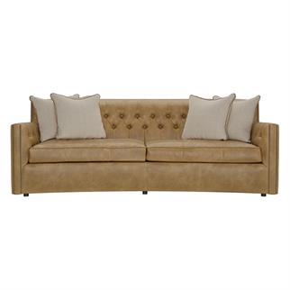 Bernhardt Candace Antique Nickel Deri Üçlü Kanepe