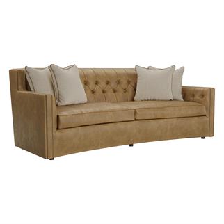Bernhardt Candace Antique Nickel Deri Üçlü Kanepe