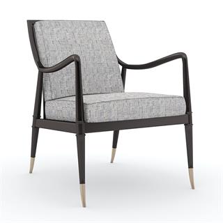 Caracole Well Appointed Black Saddle Armchair