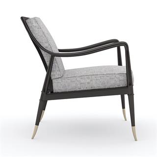 Caracole Well Appointed Black Saddle Armchair