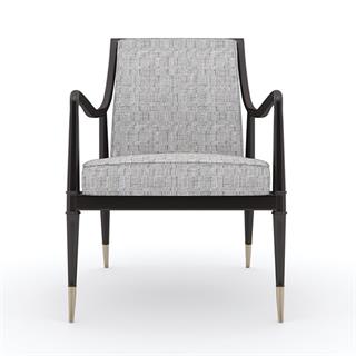 Caracole Well Appointed Black Saddle Armchair