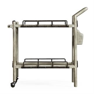 Jonathan Charles Country Rustic Grey Serving Cart