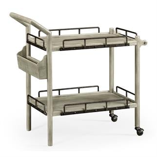 Jonathan Charles Country Rustic Grey Serving Cart