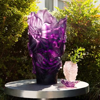 Daum Camelia Small Rose Vase