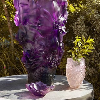 Daum Camelia Small Rose Vase