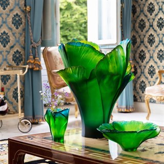 Daum Ginkgo Medium Green Vazo