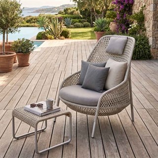Dedon Ahnda Yüksek Sırtlı White Quartz Koltuk