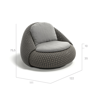 Dedon Atolo Pine Silver Koltuk