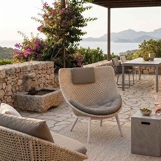 Dedon Mbrace Alu Sea Salt High-Back Wing Chair