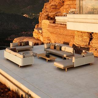 Dedon Sealine Silver Beige 3-Seater Sofa