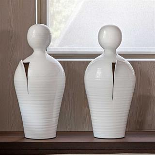 Do Seramik Vazo - 40 cm - Bianco Angelo