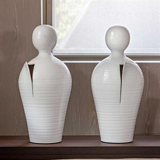 Do Seramik Vazo - 90 cm - Bianco Angelo