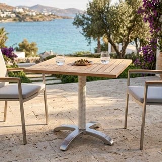 Duta Jepara 80 Teak Tablalı Kare Masa