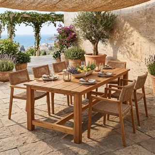 Duta Jepara Bogor Dikdörtgen Teak Yemek Masası