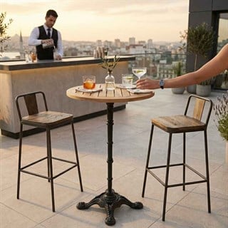 Duta Jepara Teak 60 Yuvarlak Bar Masası