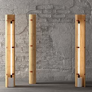 Eclosion Yer Lambası-Pine slats -White Marble