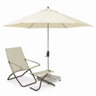 Emu Snooze Brown Beige 1 Dinlenme Şezlongu 1 Puf 1 Şemsiye Takımı