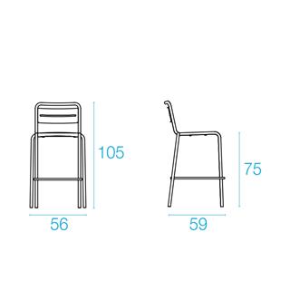 Emu Star İstiflenebilir Bar Sandalyesi