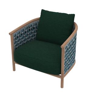 Ethimo Patio Natural Teak Green Lounge Chair
