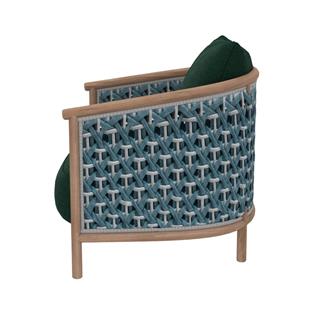 Ethimo Patio Natural Teak Green Lounge Chair