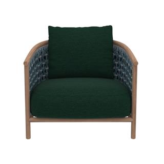 Ethimo Patio Natural Teak Green Lounge Chair