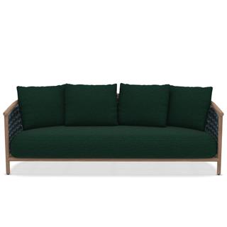 Ethimo Patio Natural Teak Laguna Green Three-Seater Sofa