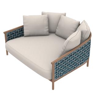 Ethimo Patio Natural Teak White Daybed